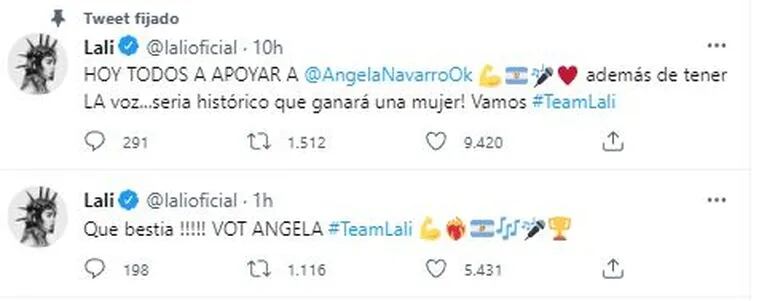 Lali Espósito, feliz al saber que Ángela Navarro puede ganar La Voz Argentina: "Final de mujeres"