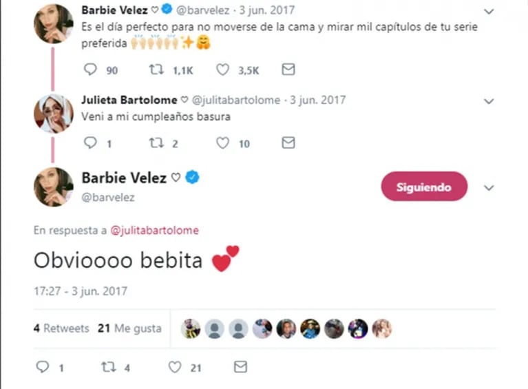 Juli Bartolomé, actual conquista de Fede Bal, es amiga de Barbie Vélez: sus cariñosos mensajes en las redes 