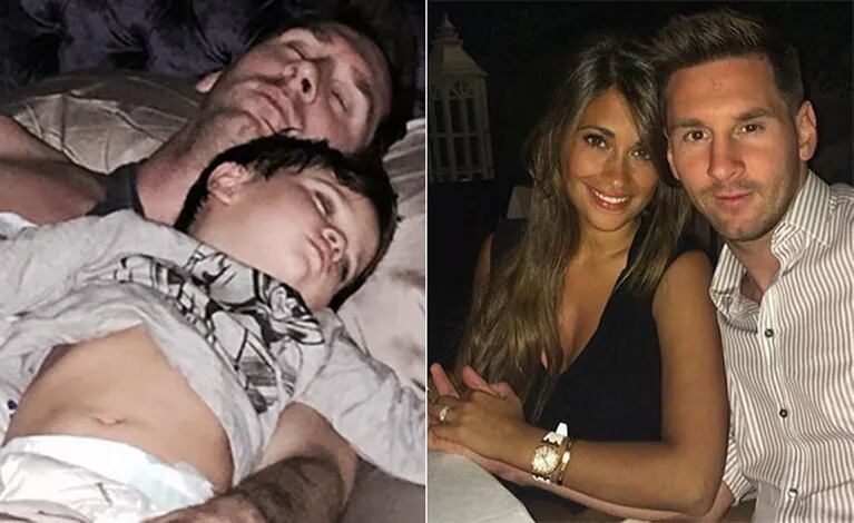 El plácido descanso de Lionel Messi con su hijo, Thiago (Foto: Instagram)