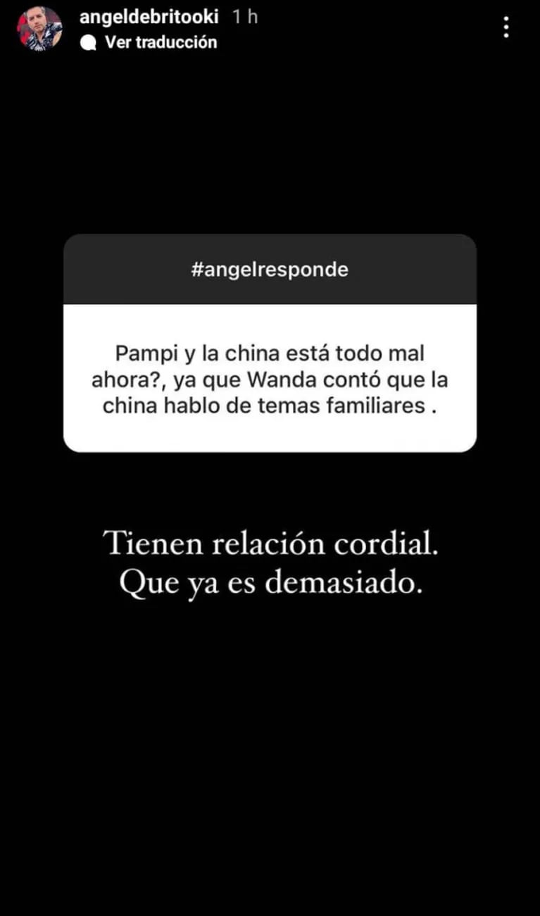 Ángel de Brito contó cómo se llevan Pampita y China Suárez tras el escándalo con Wanda Nara: "Tienen trato cordial"