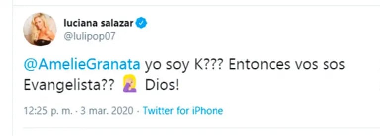 Explosivos tweets de Luciana Salazar contra Amalia Granata mientras la criticaba en LAM: "Banalizás los femicidios y la pedofilia"