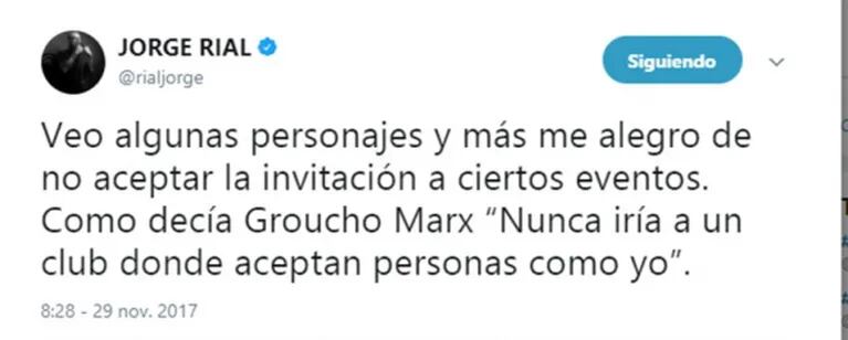 Jorge Rial y un picante "palito" para la tapa de los Personajes del Año de Gente: "Me alegro de no aceptar la invitación a ciertos eventos"