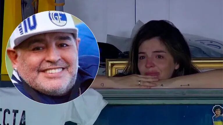 El llanto de Dalma Maradona en el homenaje a Diego en la Bombonera