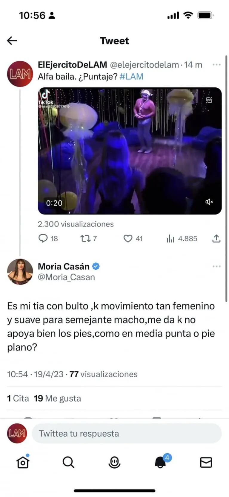 "Es mi tía con bulto": la desopilante reacción de Moria Casán al ver bailar a Alfa