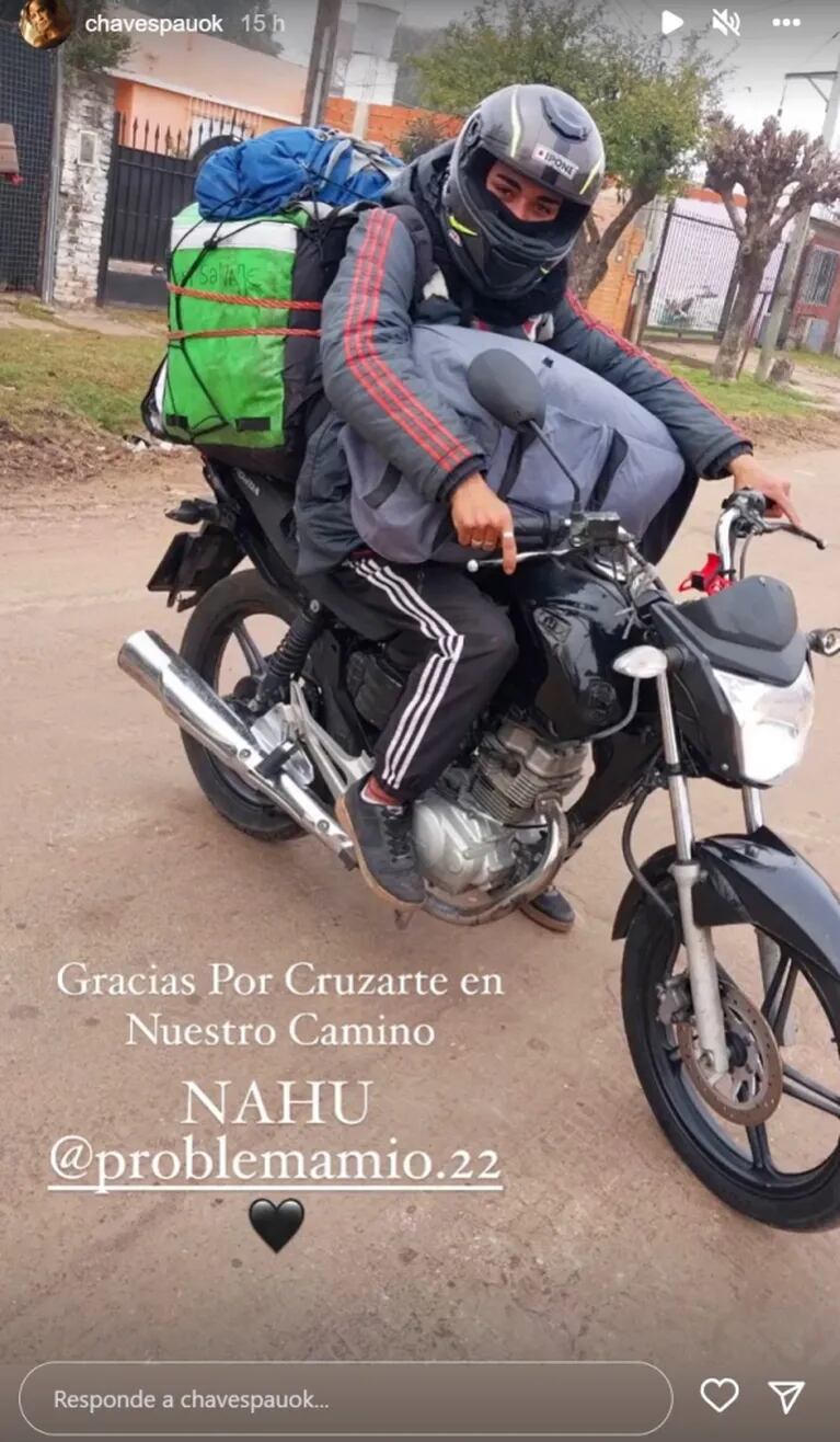 Paula Chaves encontró al motoquero que la socorrió con sus hijos en la Panamericana: "Gracias"