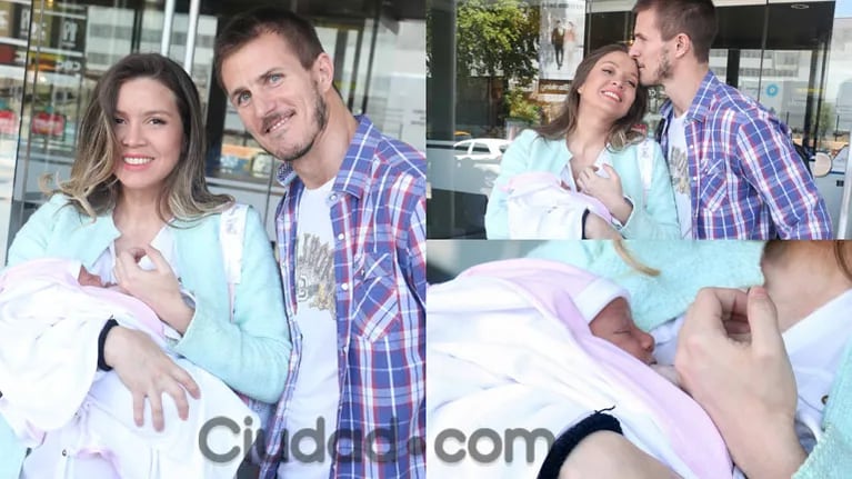 Dallys Ferreira presentó a su beba, India, junto a su novio Nicolás (Fotos: Movilpress). 