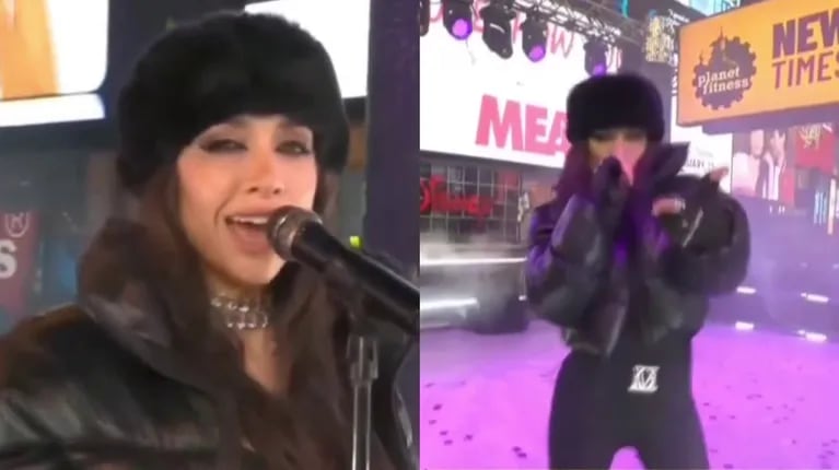 María Becerra la rompió en Nueva York para recibir 2024: su look súper invernal en Times Square