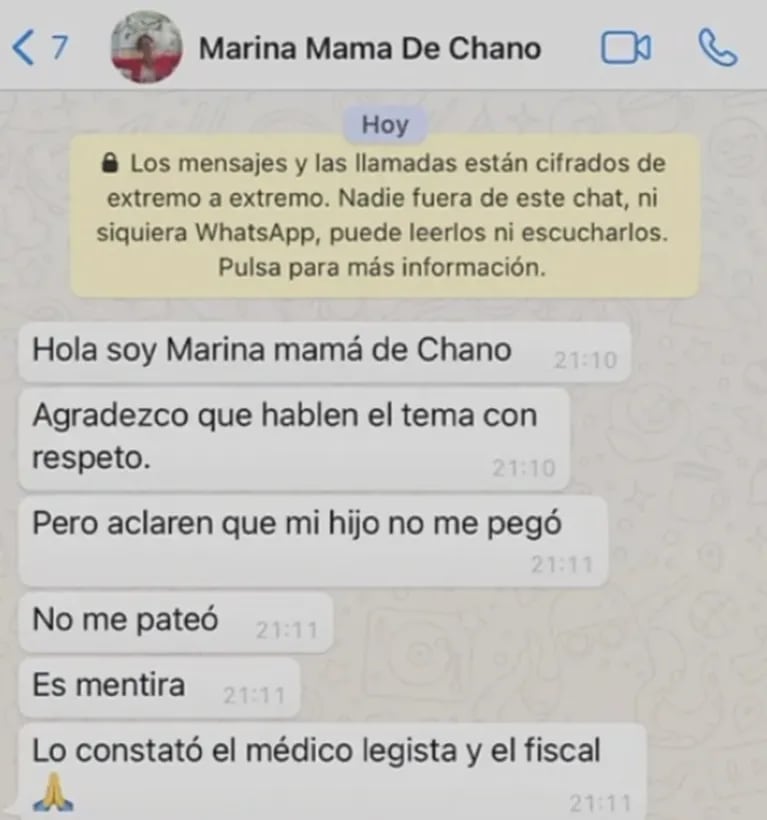 El contundente mensaje que le envió en vivo la madre de Chano a Luis Ventura: “Aclaren que mi hijo no me pegó"