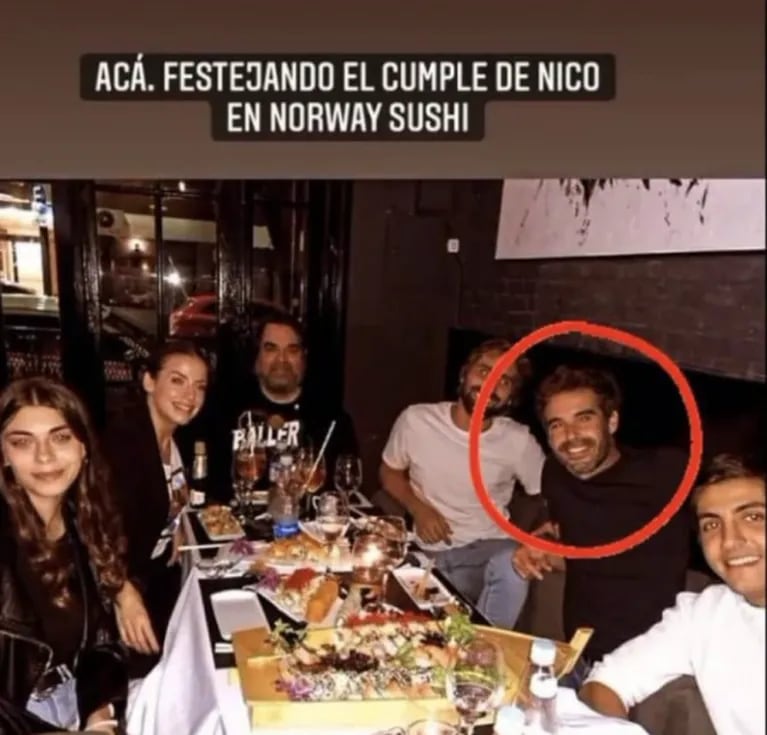 Nicolás Cabré celebró su cumple con amigos y lejos de Laurita Fernández: fue a cenar sushi