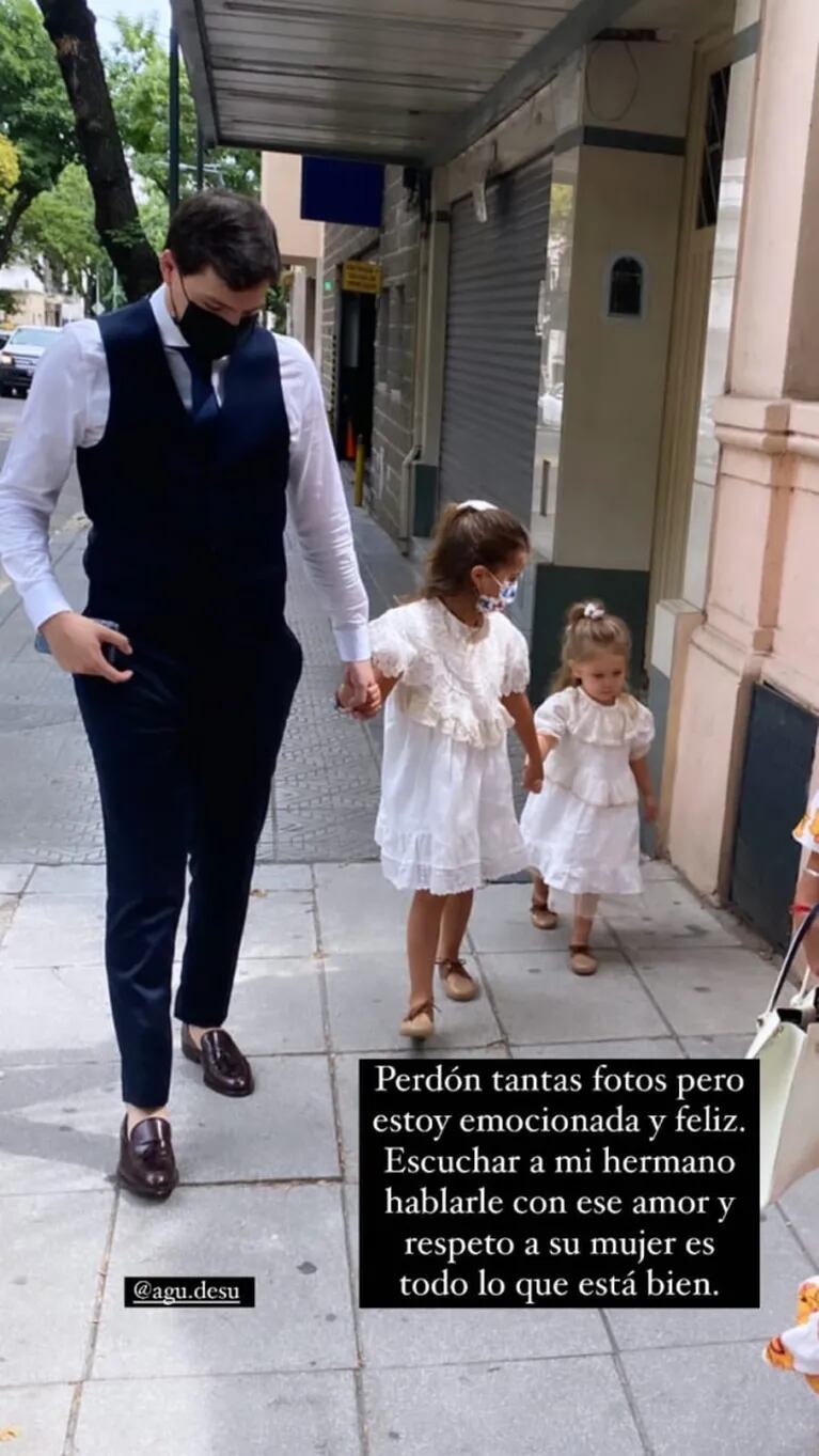 Las fotos de la China Suárez y sus hijas en el casamiento de su hermano: "Toda la felicidad del mundo"
