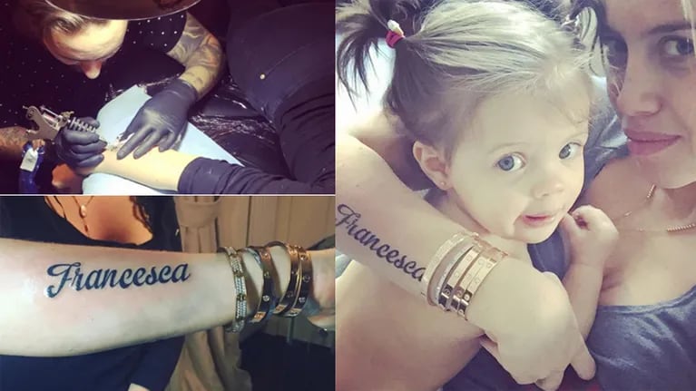 Wanda Nara se tatuó el nombre de su hija Francesca en el antebrazo (Foto: Instagram)