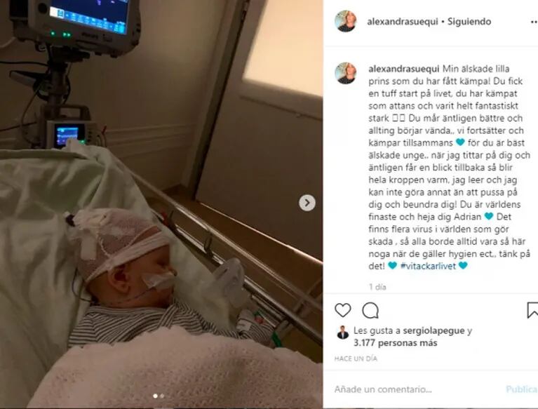 La Sueca Larsson, preocupada por la salud de su bebé tras contraer un virus: "Tienes que luchar"