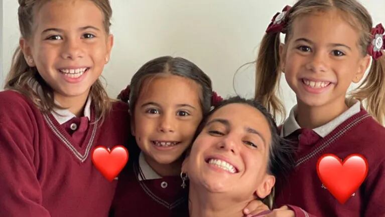 El dulce mensaje de Cinthia Fernández a sus hijas por su primer día de escuela.