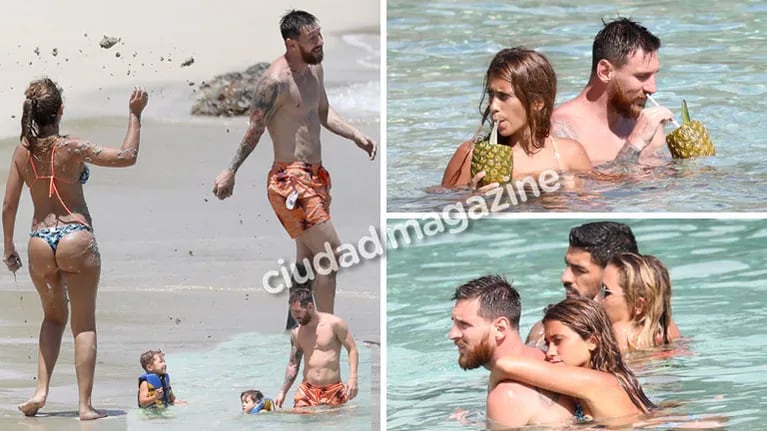 Las fotos de la luna de miel de Lionel Messi y Antonela Roccuzzo: guerra de arena, mimos y tragos en el mar