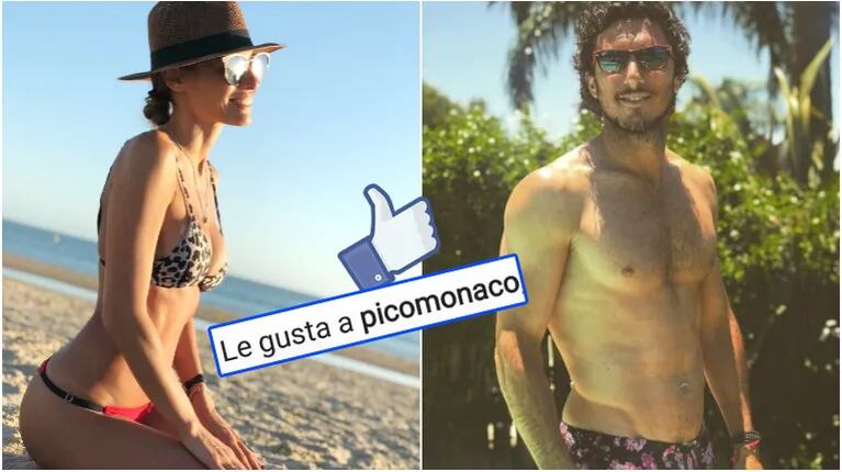 El sugerente "me gusta" de Pico Mónaco a una foto de Pampita en bikini (Fotos: Instagram)