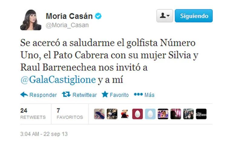 El tweet de Moria Casán. (Foto: captura)