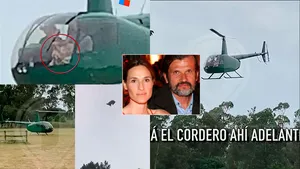 El video del momento en el que el helicóptero del escándalo despega con el chancho