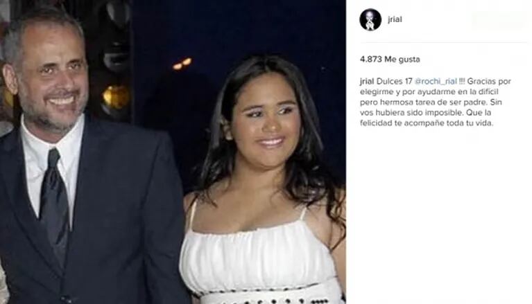 Jorge Rial y un tierno mensaje para Rocío por su cumple: "Dulces 17; gracias por elegirme y por ayudarme en la difícil, pero hermosa, tarea de ser padre"