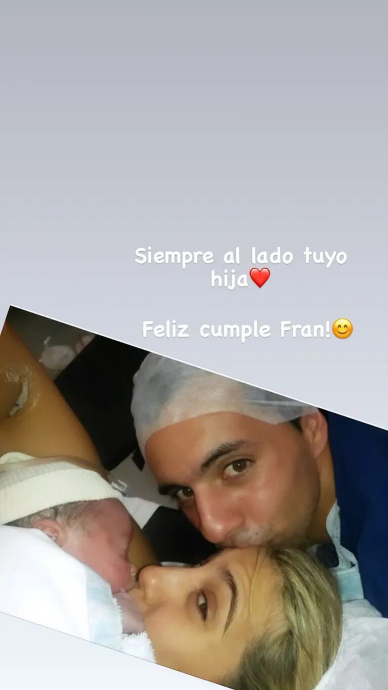 Matías Defederico publicó una íntima foto del parto de Francesca por su cumple: "Siempre al lado tuyo, hija"