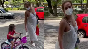 Eliana Guercio mostró su pancita, embarazada de ocho meses, de paseo por Buenos Aires con su hija