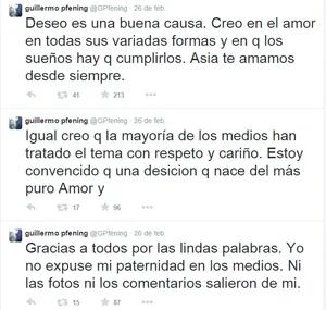 Guillermo Pfening fue padre con su mejor amiga: su descargo en Twitter (Foto: Twitter)