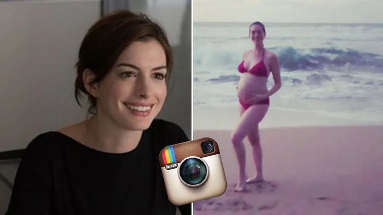 La foto de Anne Hathaway embarazada contra los paparazzi. (Foto: Instagram)