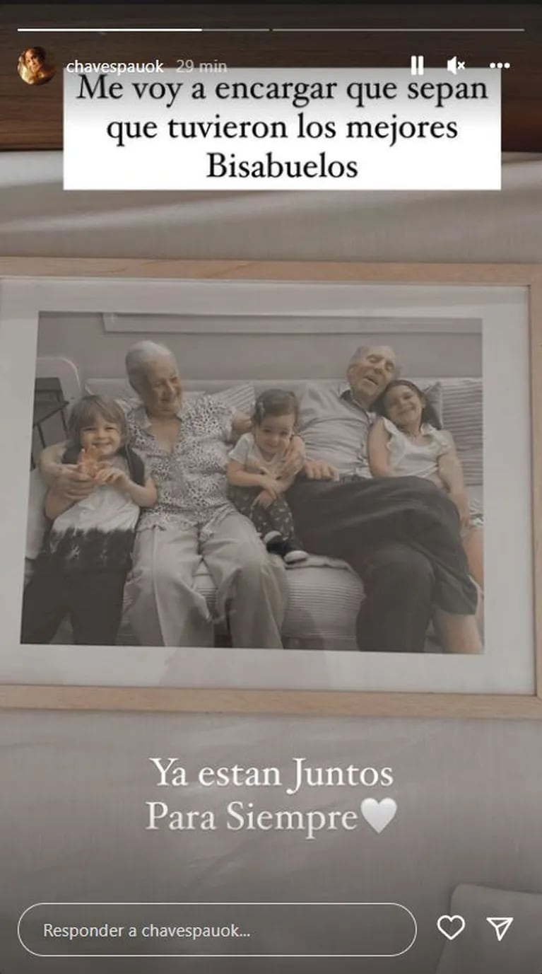 El dolor de Paula Chaves por la muerte de su abuelo Kaki: las tiernas postales que compartió en las redes