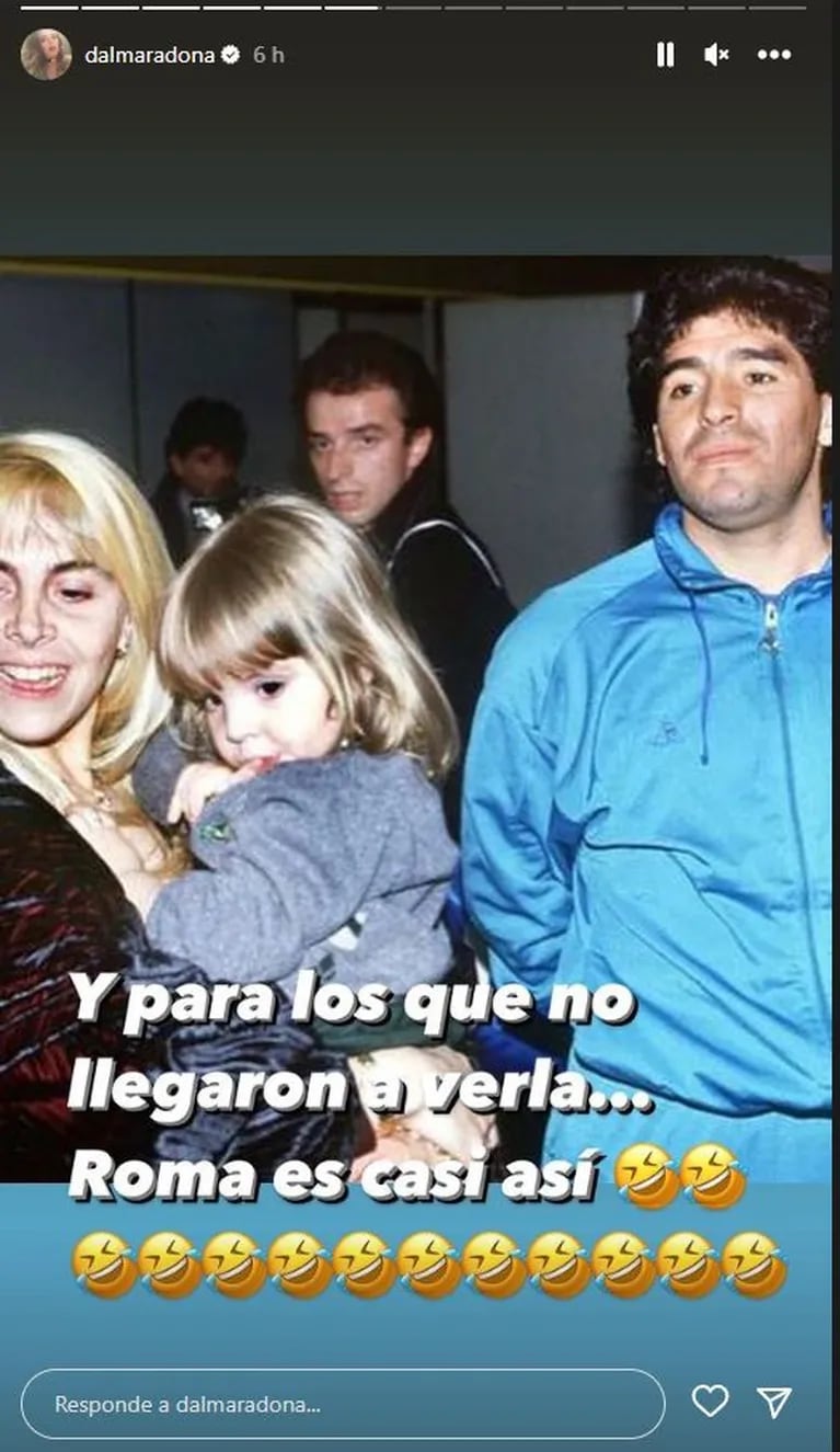 Dalma Maradona cometió un error y mostró por primera vez la cara de su hija Roma