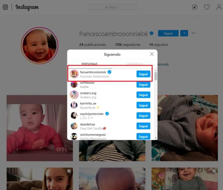 Los cambios 2.0 en el Instagram del hijo de Morena Rial: volvieron a seguir a Facundo Ambrosioni