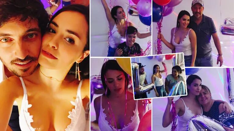 Lali Espósito festejó su cumpleaños con su novio y su familia: súper escote y mimos con Santiago Mocorrea 