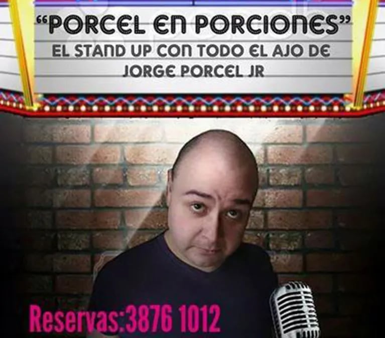 Jorge Porcel Junior se presentará con su unipersonal, Porcel en porciones. 
