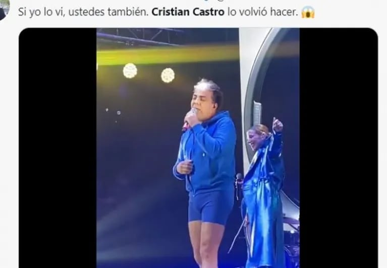 Cristian Castro se quitó la ropa en pleno show de Miranda! y fue furor en redes: el video