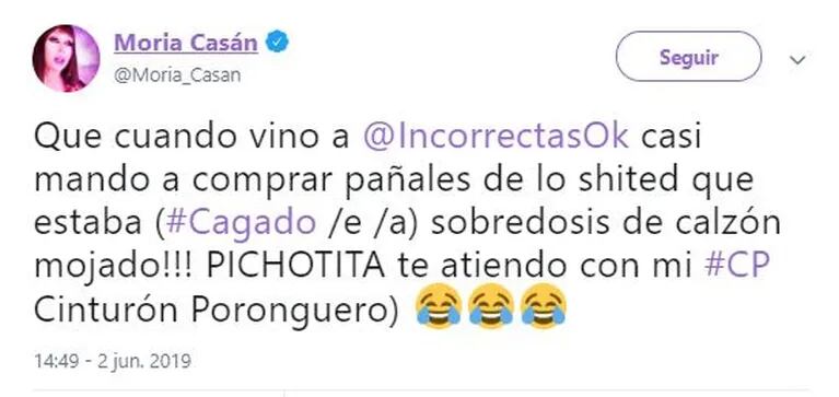 Escandalosos tweets de Moria Casán tras el polémico comentario de Malena Pichot: "¿Tenés canas o te sometés a la tortura de teñirte como todas las sometidas?"
