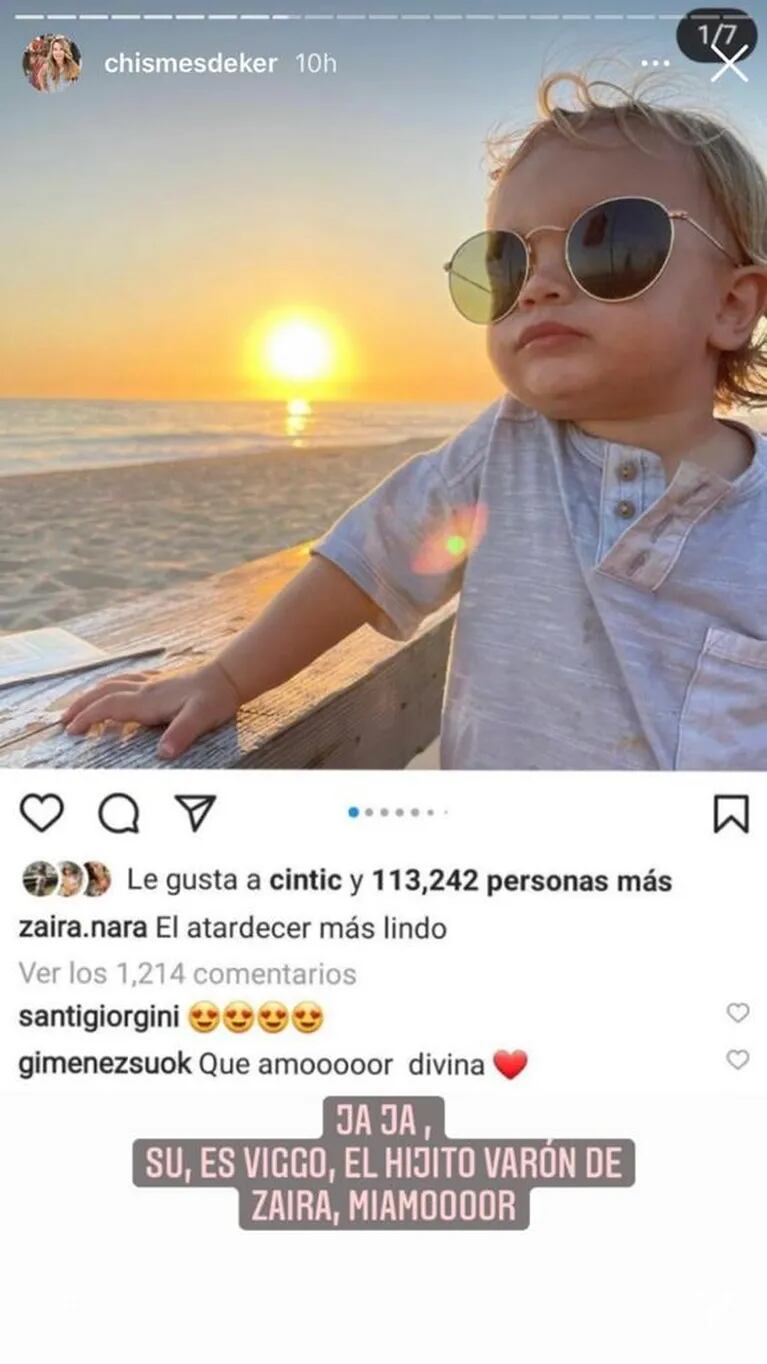 El blooper de Susana Giménez en una foto del hijo de Zaira Nara: "Divina" 