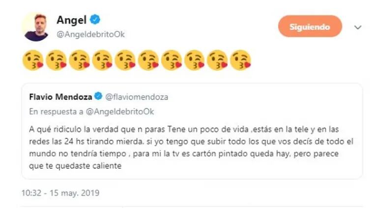 Fuerte tweet de Flavio Mendoza para Ángel de Brito: "Tené un poco de vida, estás las 24 horas tirando mier..."