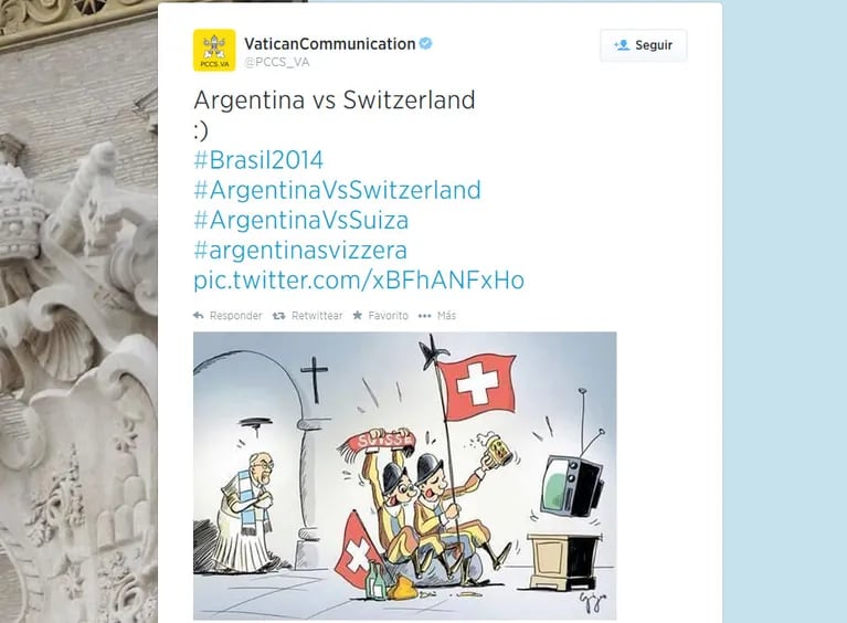La divertida viñeta del papa Francisco con la Guardia Suiza. (Foto: @PCCS_VA)