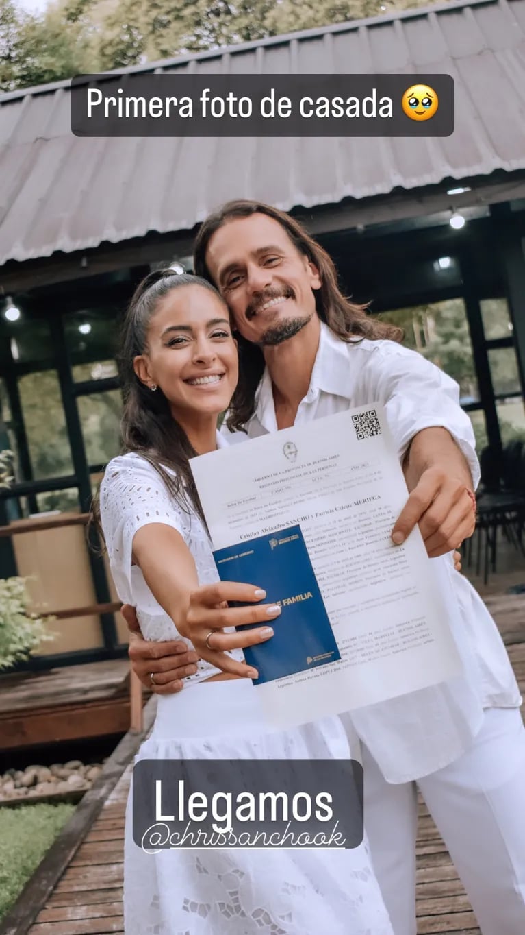 La primera foto de casados de Christian Sancho y Celeste Muriega  (Foto: Instagram  @celestemuriega)