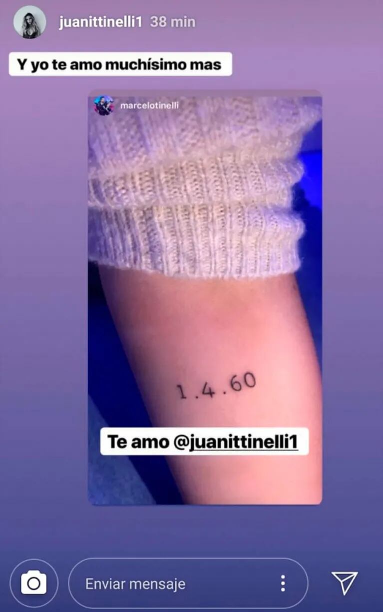 Juanita Tinelli se hizo sus primeros y significativos tatuajes: la reacción de Marcelo al ver uno especial 