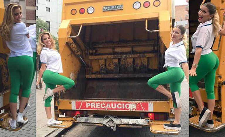 Laurita Fernández y Virginia Gallardo fueron dos recolectoras de residuos sexies por un día. (Fotos: @laufer4)