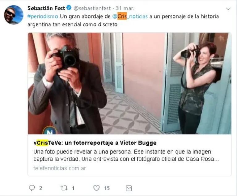 Cristina Pérez blanqueó su noviazgo con un periodista deportivo de La Nación