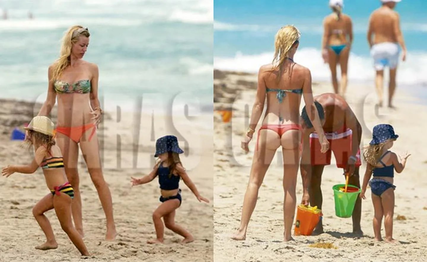 El álbum de fotos de las vacaciones de Nicole Neumann y su familia en Miami. (Foto: revista Caras)