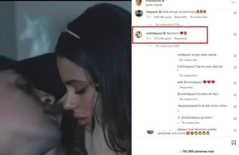 La reacción de Rodrigo de Paul ante el sensual video de Tini Stoessel con Tiago PZK