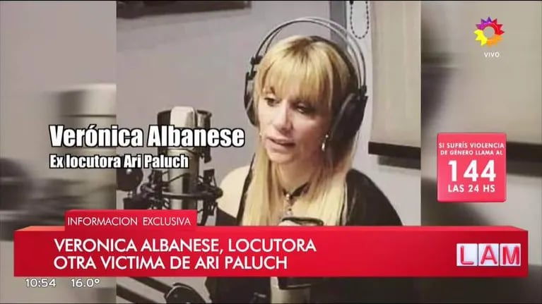 La locutora Verónica Albanese también acusó a Ari Paluch de acoso