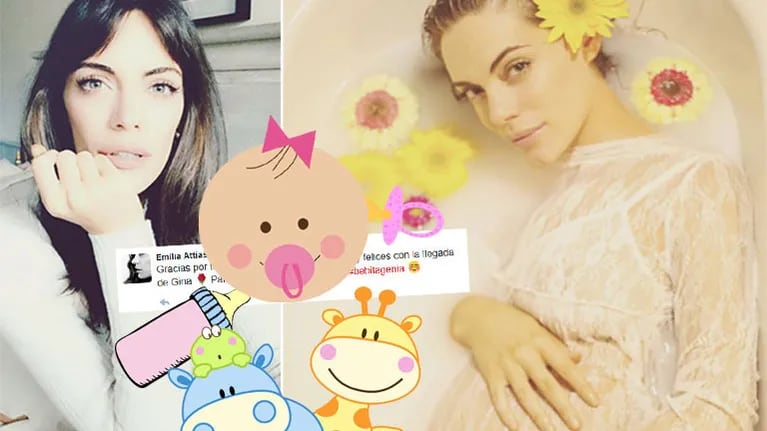 El primer tweet de Emilia Attias tras dar a luz a Gina (Foto: Instagram y Twitter)