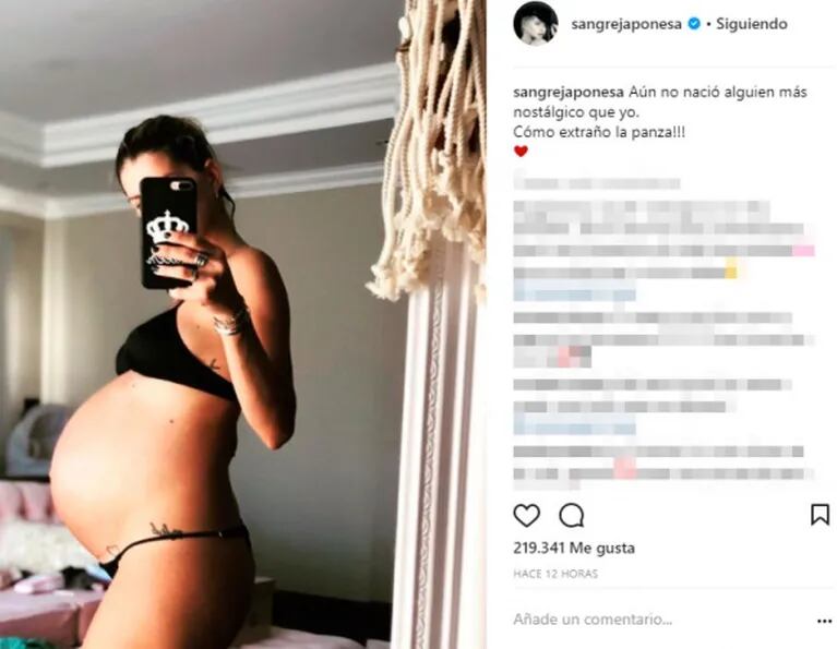 Particular respuesta de la China Suárez a una seguidora tras publicar una foto de su último embarazo 