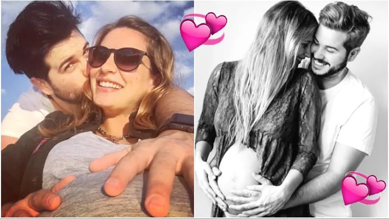 La dulce postal de Nicolás Magaldi y su novia Betiana Wolenberg, embarazada de 33 semanas (Fotos: Instagram)