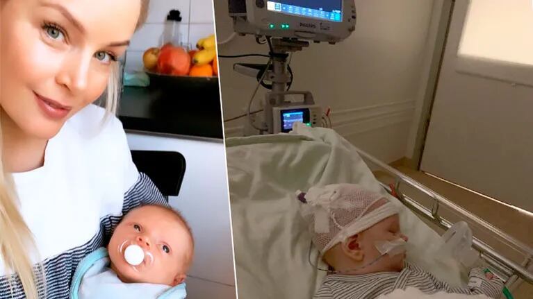 La Sueca Larsson, preocupada por la salud de su bebé tras contraer un virus: Tienes que luchar
