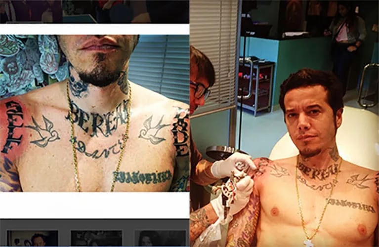 Sebastián Ortega y sus nuevos tatuajes. (Fotos: Instagram)