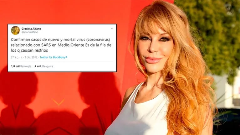 Graciela Alfano habló del tweet sobre coronavirus que publicó en 2012: No soy adivina, soy culta y estoy informada