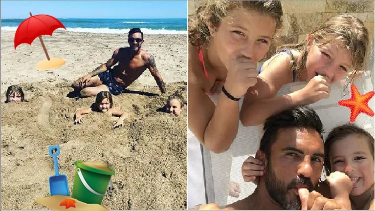 Fabián Cubero y sus fotos playeras, divertidísimo junto a sus hijas: Listo, ahora sí, ya no joden más
